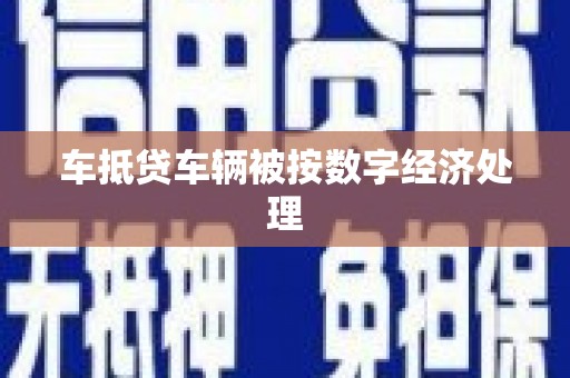 乐陵车抵贷车辆被按数字经济处理